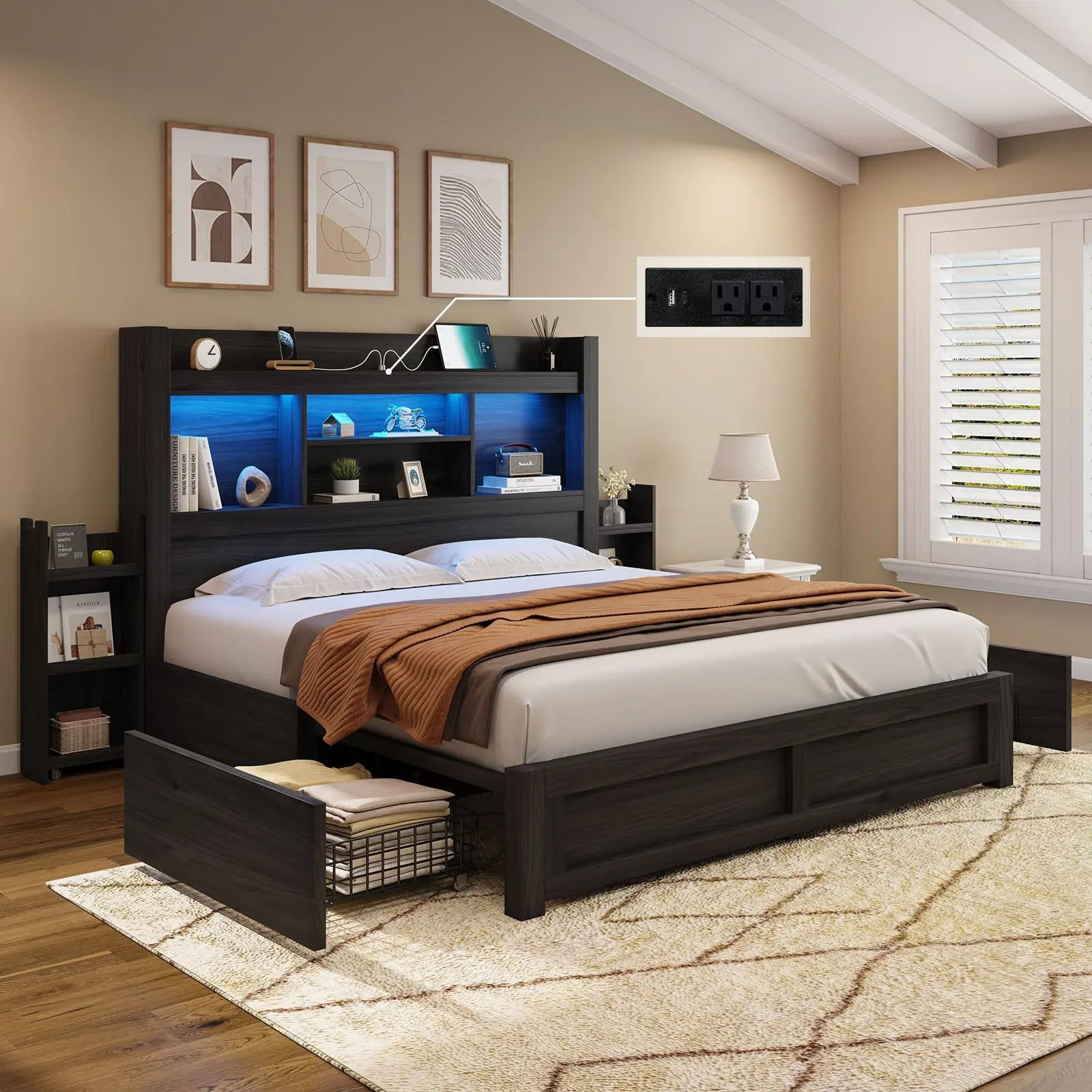 Cael Storage Bed Frame - product view 2