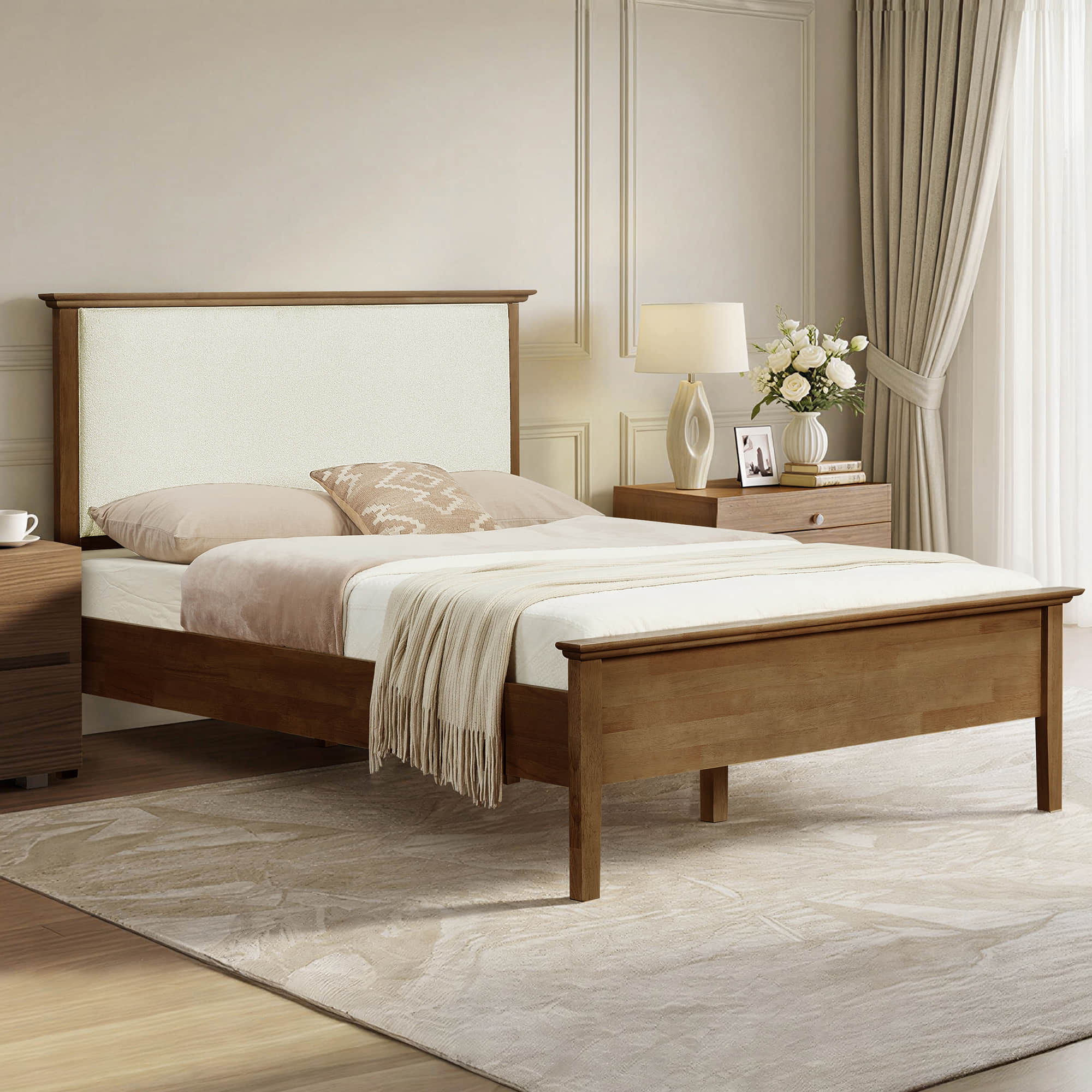 Ezra Mid-Century Boucle Platform Bed - product image 2