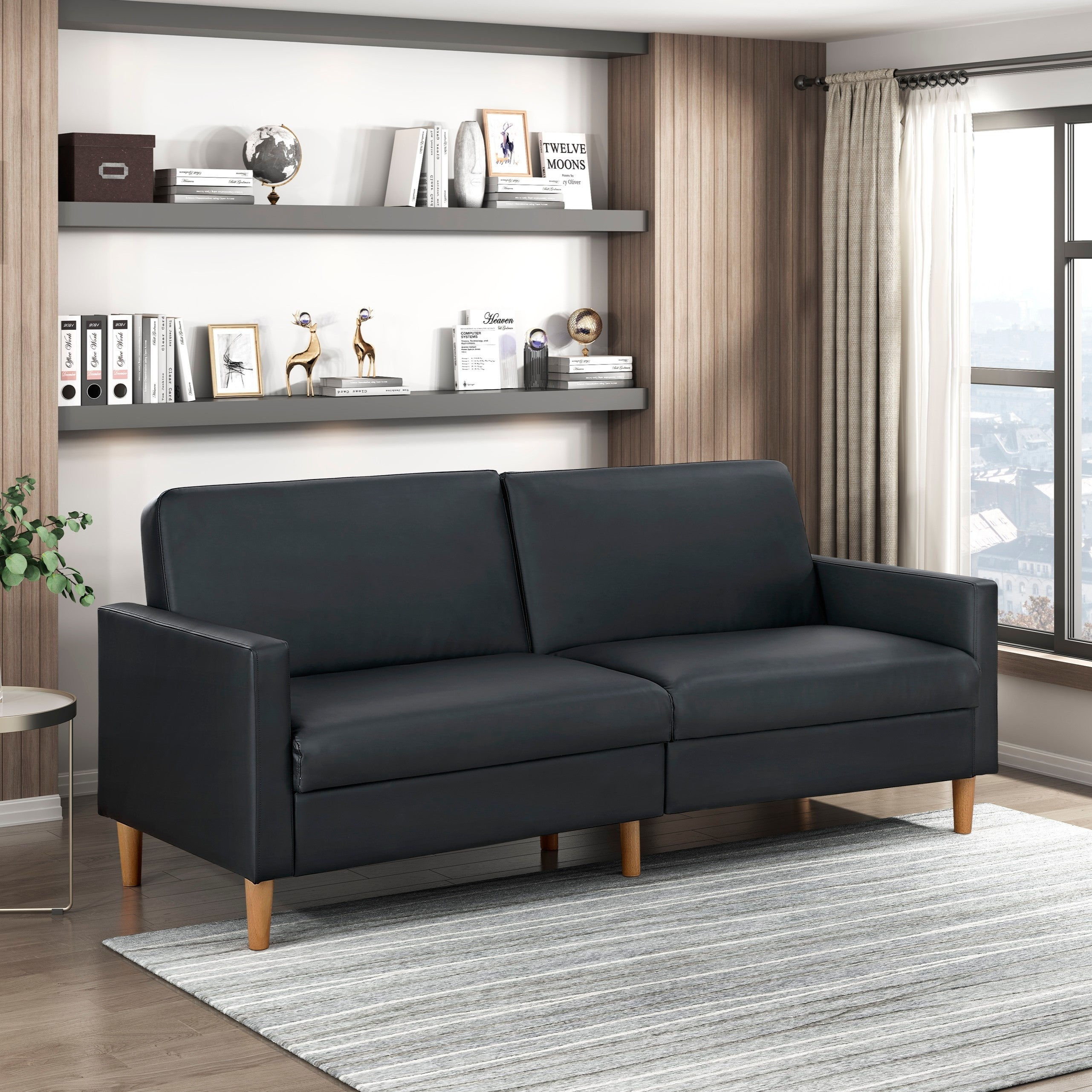 Faux Leather Convertible Sleeper Sofa - supplier gallery image 5