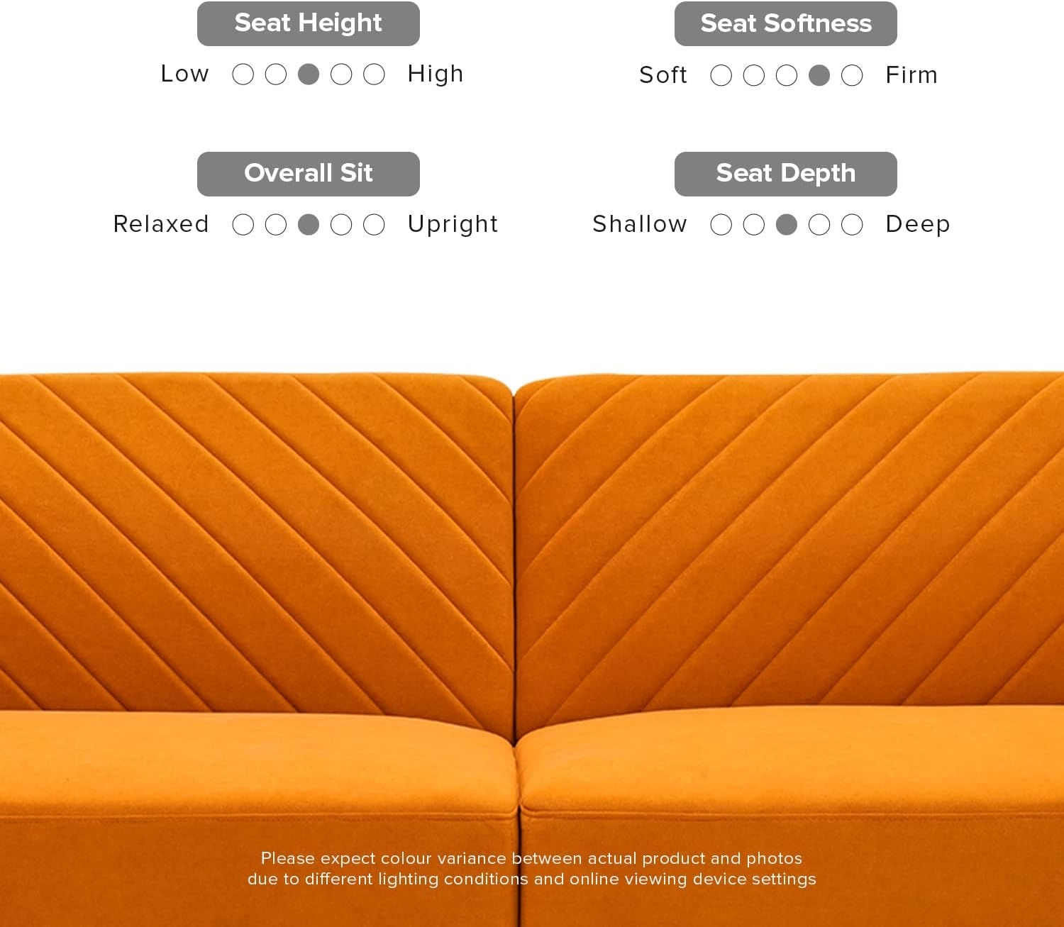 Chloe Futon Sofa Bed, Apricot Velvet - product image 3