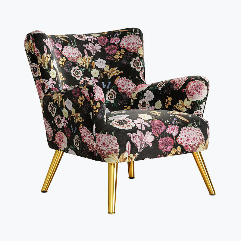 Holland Red Floral Velvet Accent Chair - product image 3