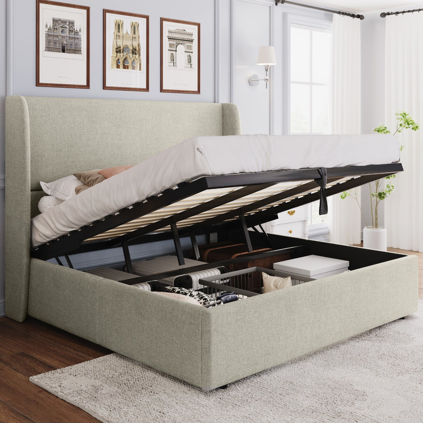 King Lift Up Storage Bed with Hydraulic Lift - product image 6