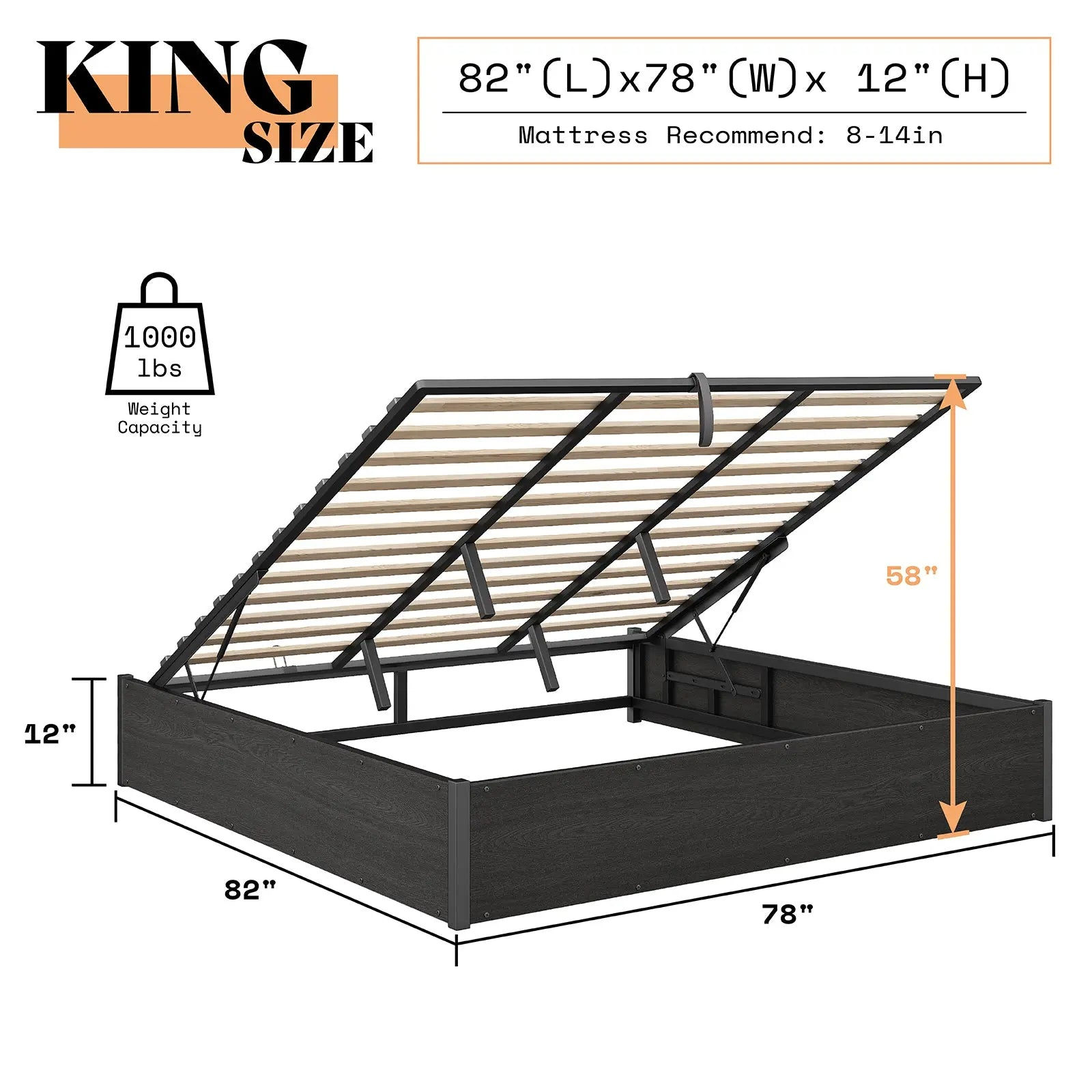 Cody King Lift Storage Bed - product image 6