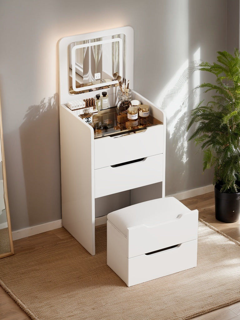 White 3 in 1 Vanity Desk Set with Flip Top Mirror & Storage - view 4