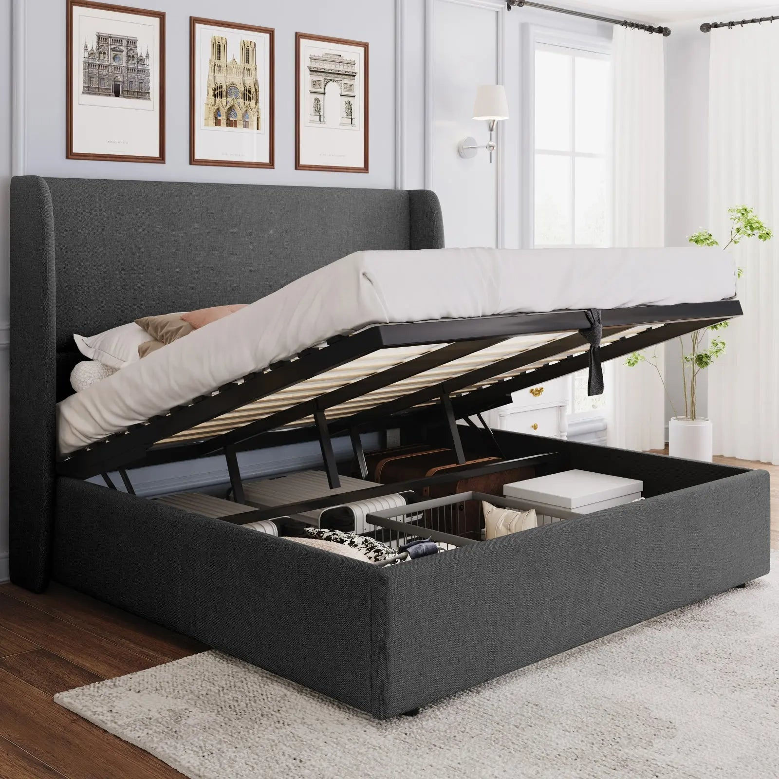 King Lift Up Storage Bed with Hydraulic Lift - product image 1