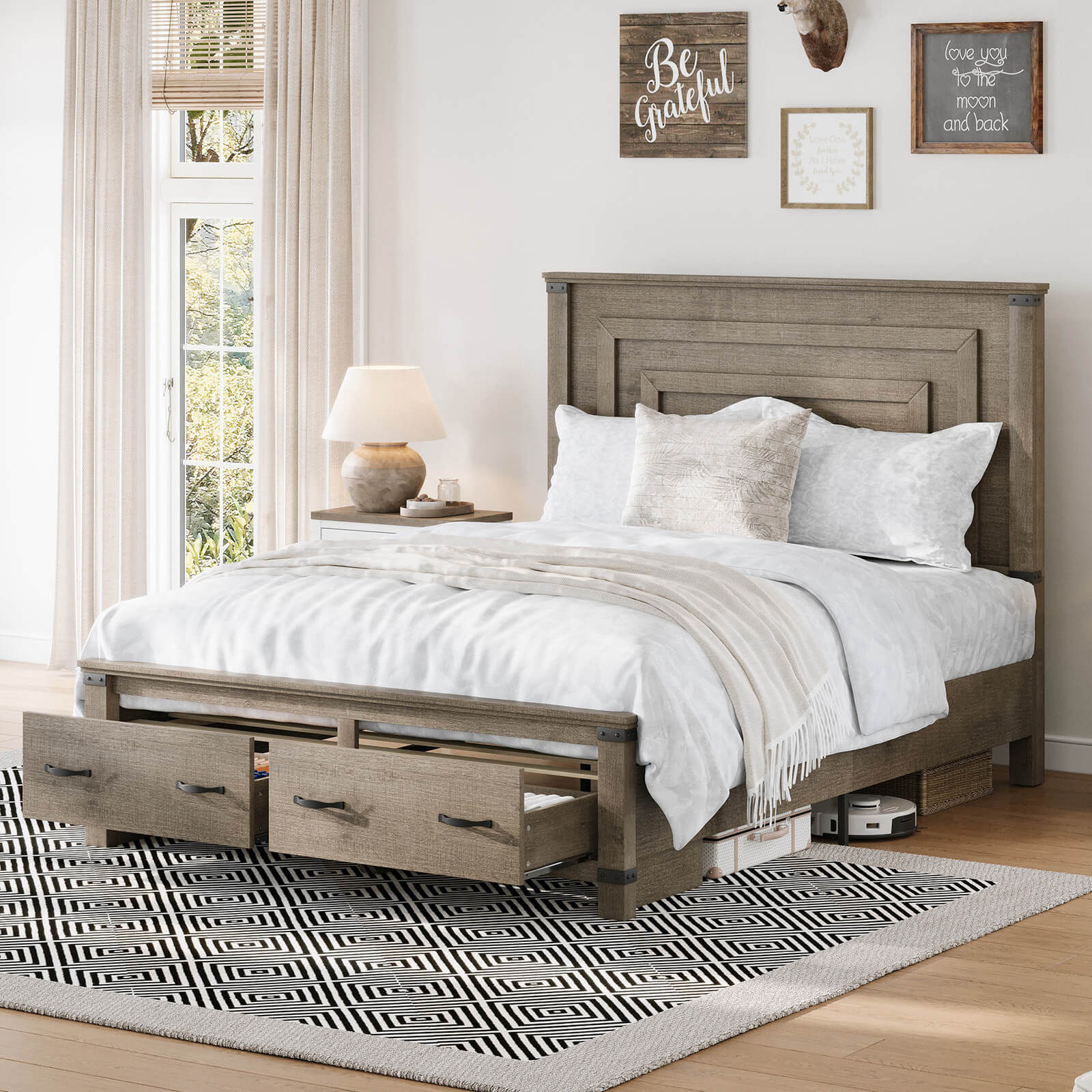 Quin Bed Frame Farmhouse Storage Bed - product view 2