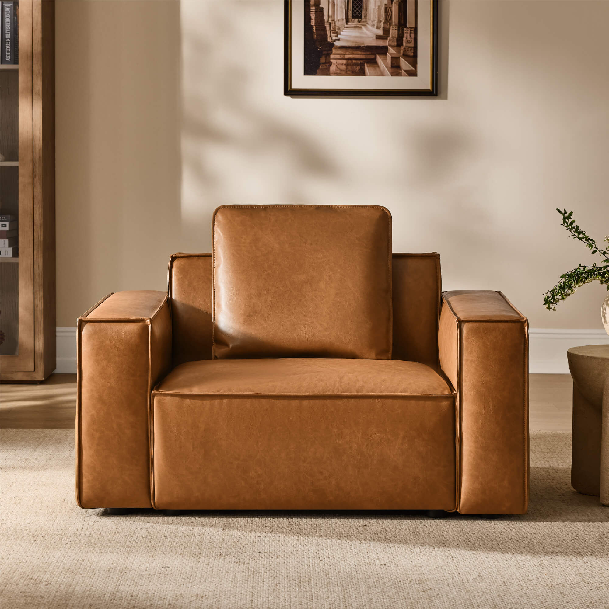 Isla Modern Refined Piping Feather-Soft Accent Chair - product image 1