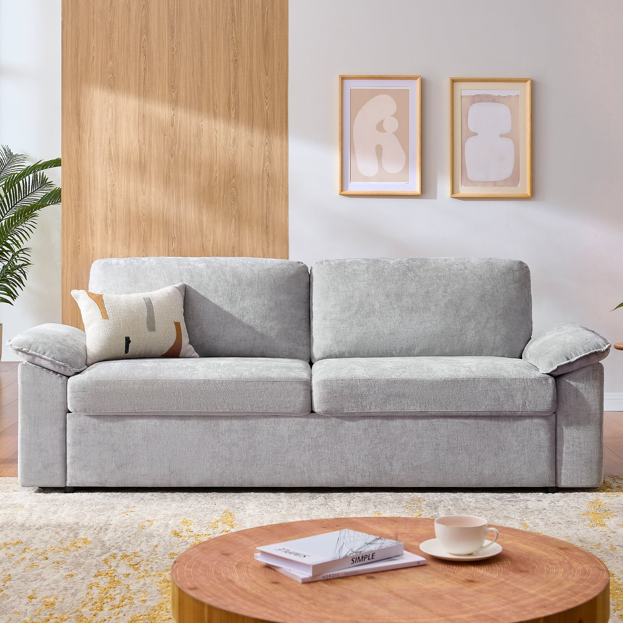78in Loveseat Sofa, Cloud Couch for Living Room - light gray - product image 1