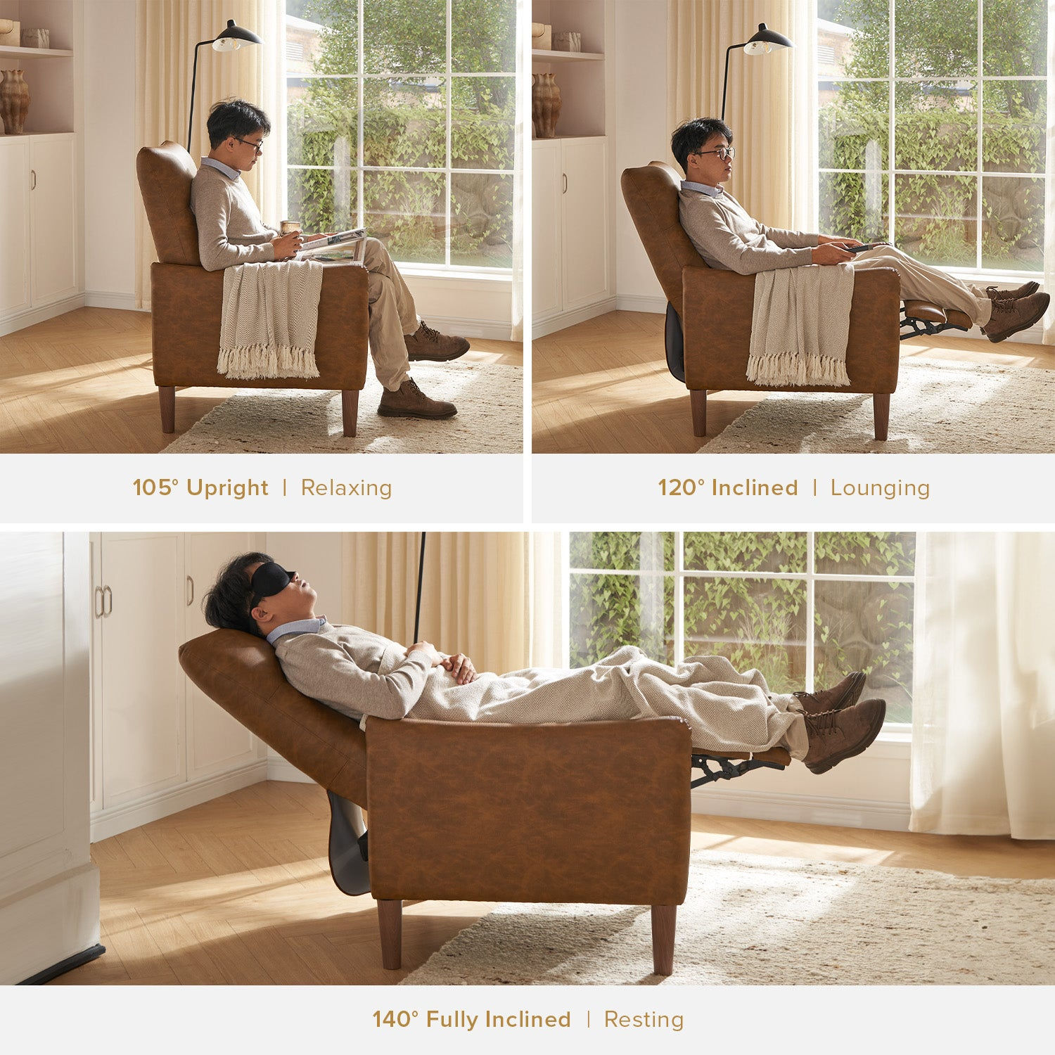 Arthur Recliner Chair, Olive Green Premium Velvet - product image 4