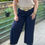 Miniature : Pantalon plissé Sissi bleu foncée 