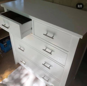 Flawlessly sprayed dresser in Lee, South East London, show casing a smooth and durable finish.