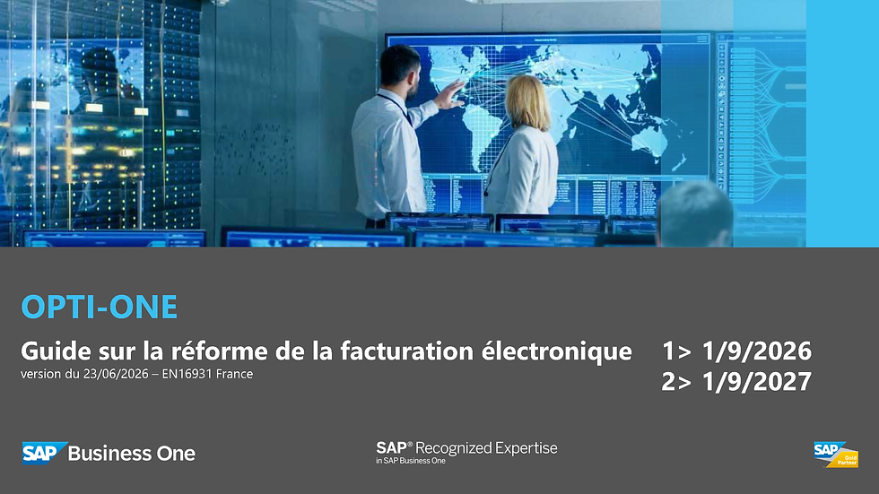 Facturation électronique 2026 mise à jour juin 2026 OPTI-ONE