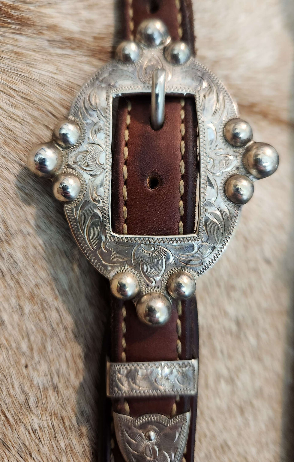 Thumbnail: Sterling Dotted Bit Clip Headstall by Carlos Sr