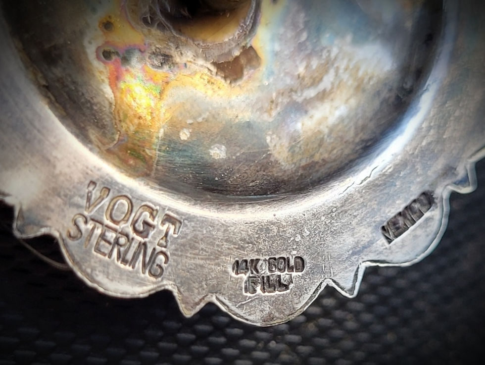 Thumbnail: 2 3/8" Vogt Sterling & Gold Concho