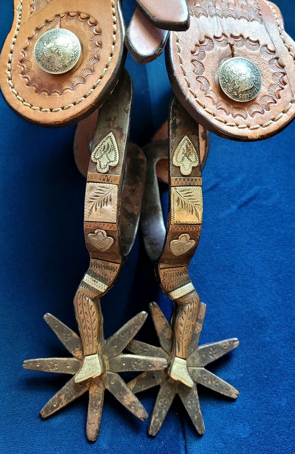 Thumbnail: Double Mounted Gal Leg Spurs with Straps