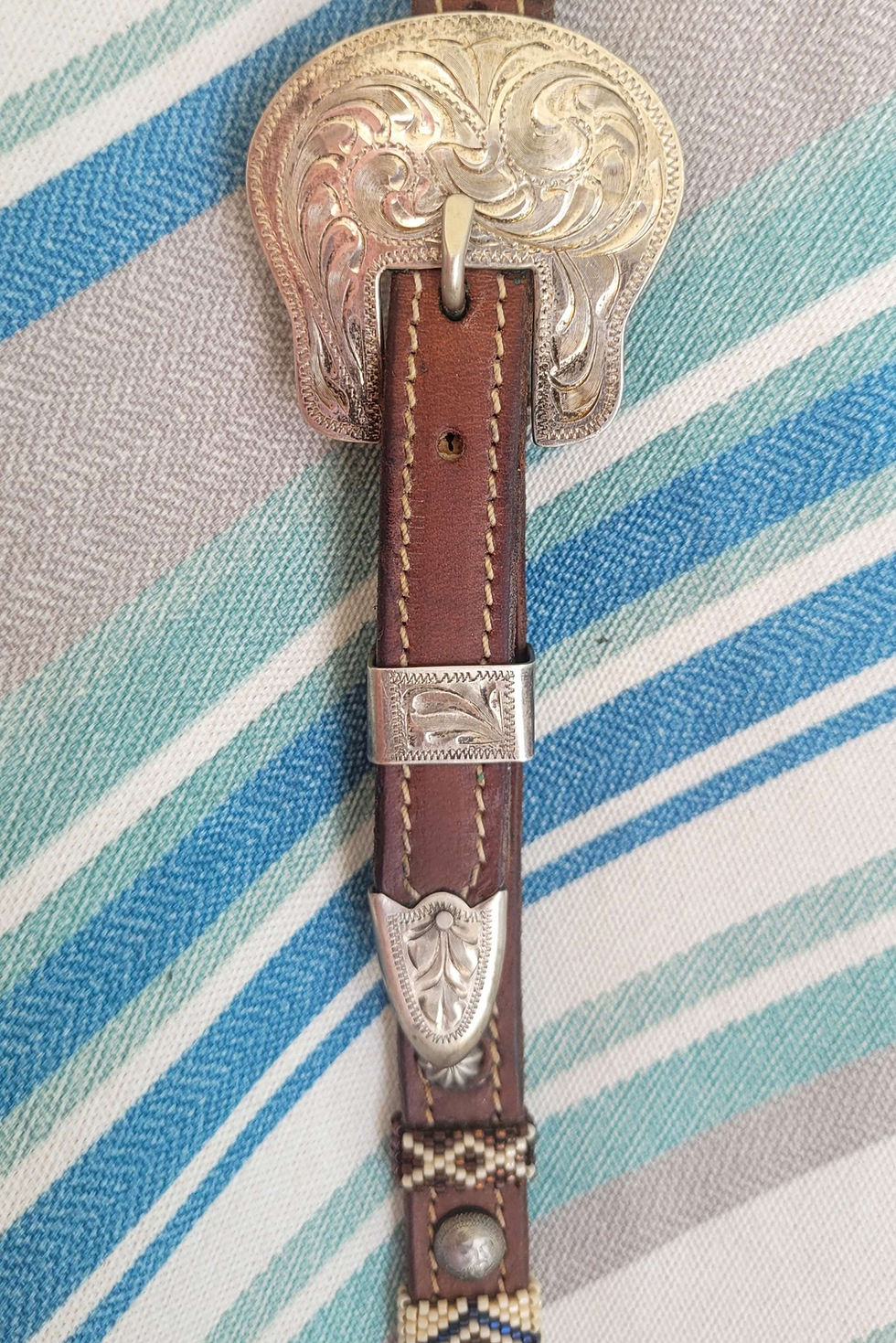 Thumbnail: Sterling & Beaded Slot Ear Headstall