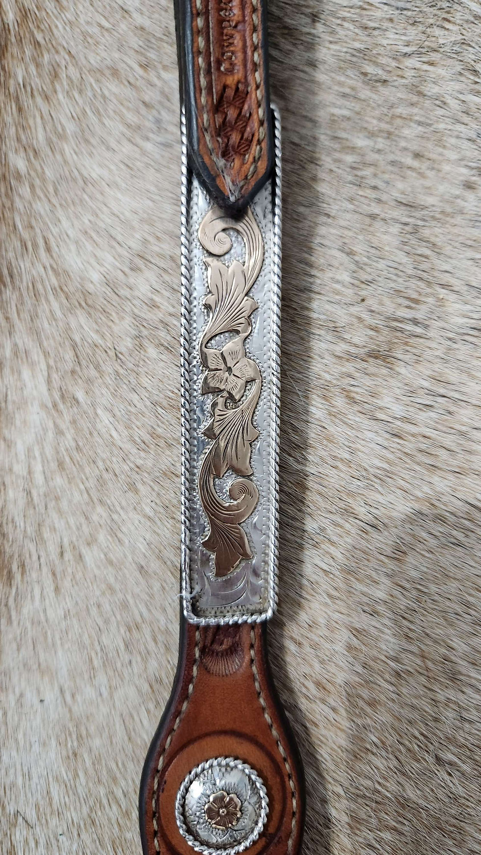 Thumbnail: Copy of Cowperson Ear Headstall with Fleming Sterling & Bronze