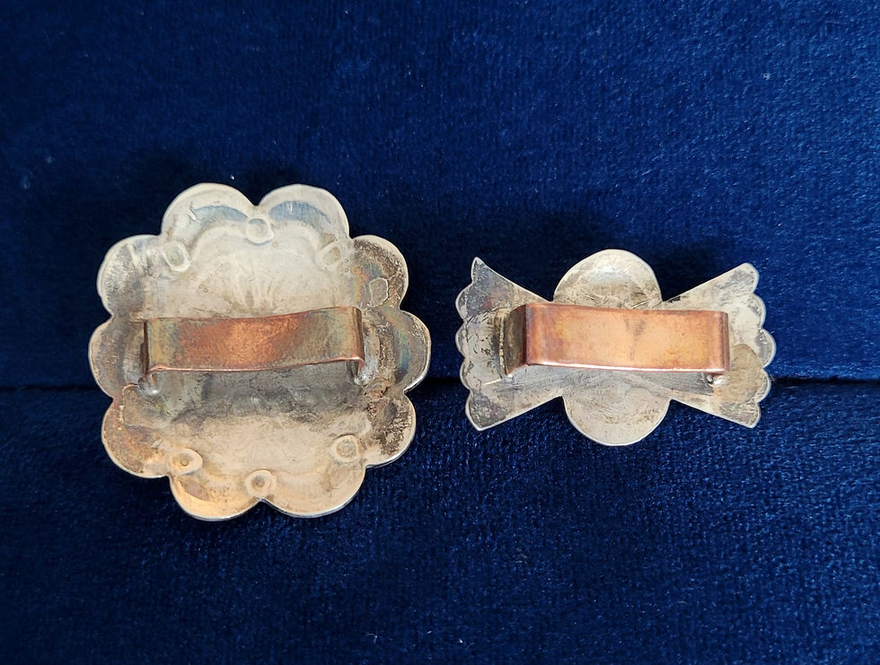 Thumbnail: Sterling & Turquoise Navajo Scarf Slide - Butterfly