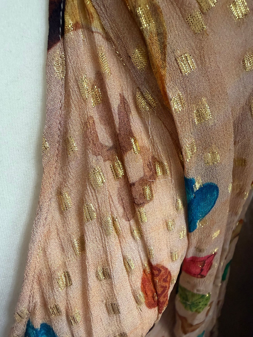 Thumbnail: Stunning Gold Dot Print Dress Size 12