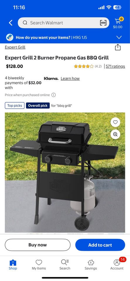 Thumbnail: Expert Grill 2 Burner Propane Gas BBQ Grill