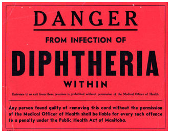 Quarantine signs to warn against entering houses with infected people