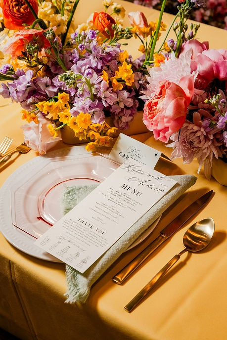 wedding table place setting floral Charleston