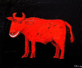 Red bull. 40x50cm, 2020, Oil on canvas ..jpeg