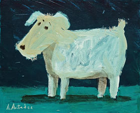 White dog . 30x40cm. 2020. acrylic on canvas ..jpeg