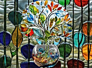 Flower expolsion glass effect poster