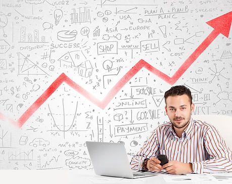 HVAC owner reviewing positive revenue growth