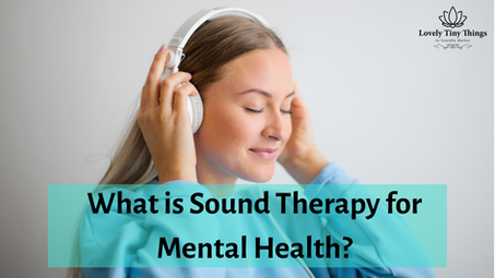 Woman listening to sound therapy for mental health with headphones, feeling relaxed and calm