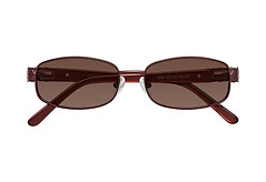 Wine Classic Metal Rectangle Tinted Sunglasses with Brown Sunwear Lenses - Luxe.jpeg