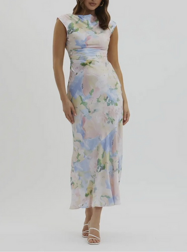 chinese dress ladies Faye Flower Tier Ruffle Maxi Dress – Hers & Mine Boutique main image 1