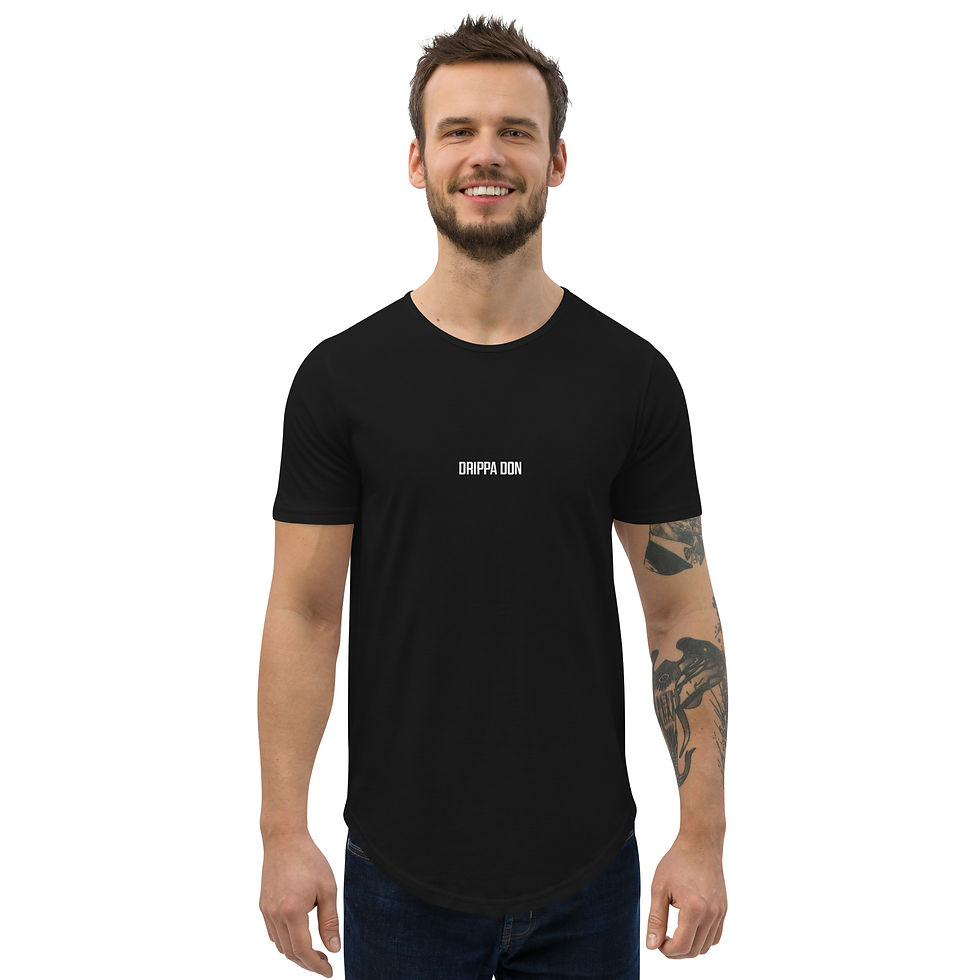 Thumbnail: DrippaDon Brand | Black Curved Hem T-Shirt