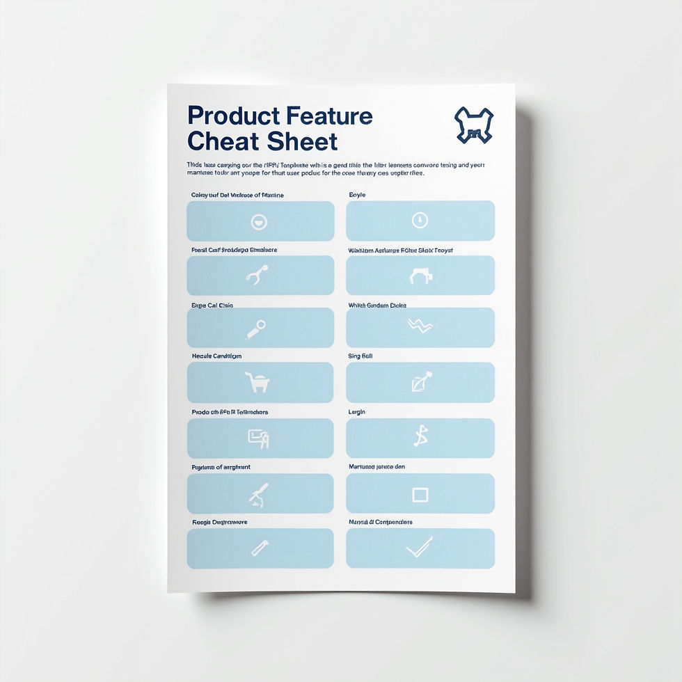 Product Feature Cheat Sheet