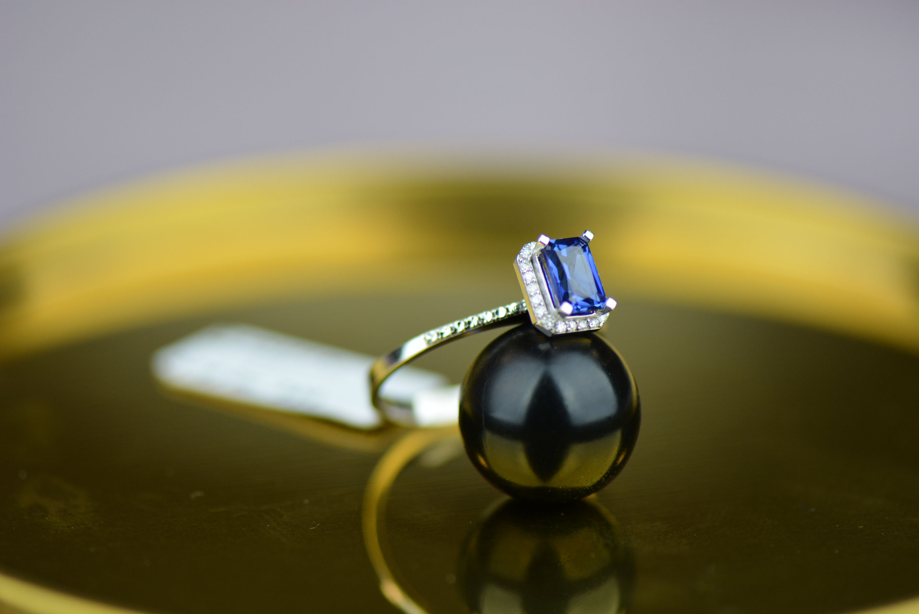 0.76 CT Diamond Sapphire Ring
