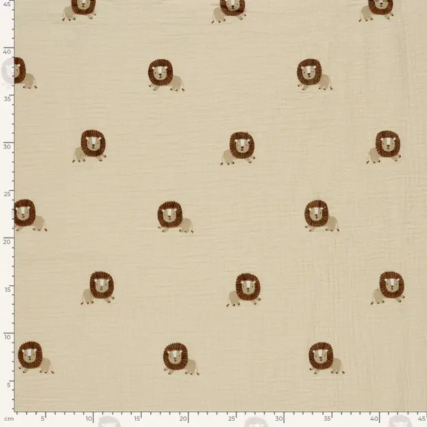 Miniaturbild: Musselin Löwen beige