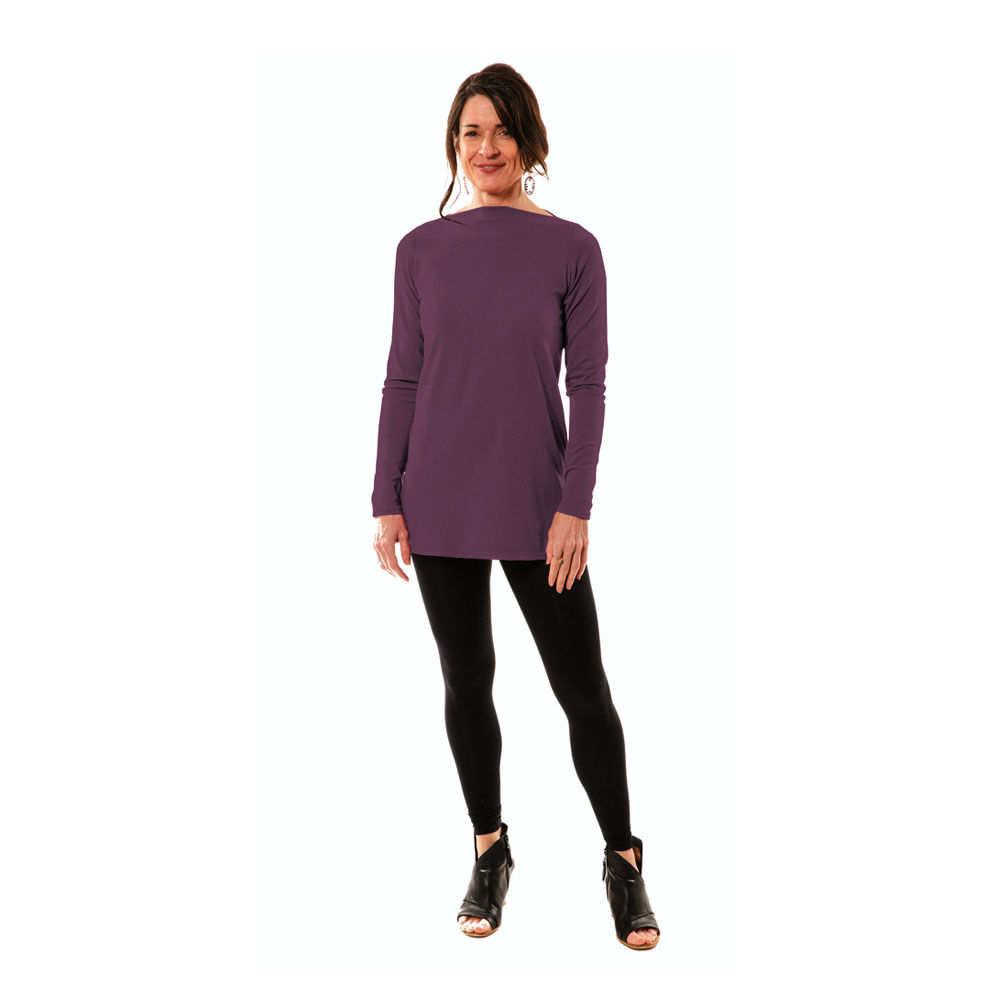 Bamboo boat neck tunic top; Muse By LauraLye Clothing