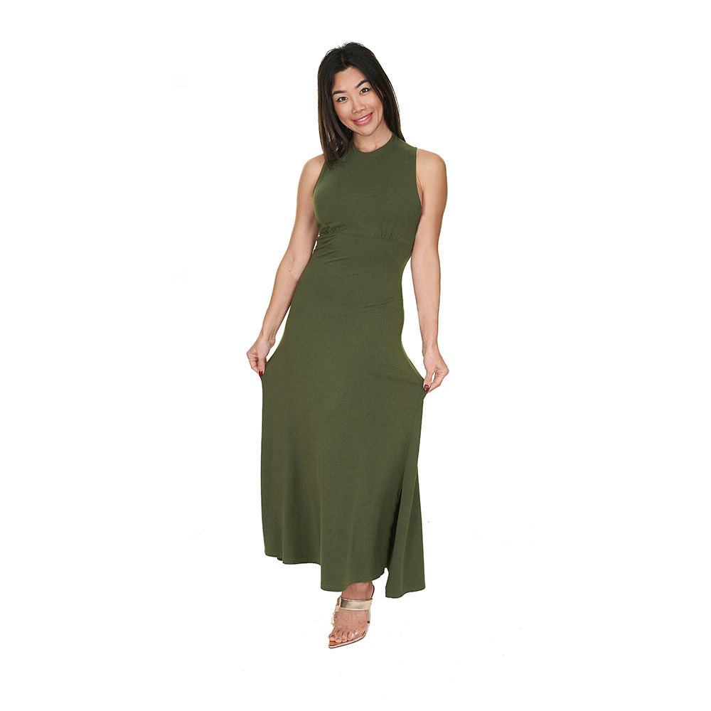 Bamboo maxi racer-back dress; Muse By LauraLye Clothing