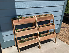 Custom handmade outdoor cedar plant boxes