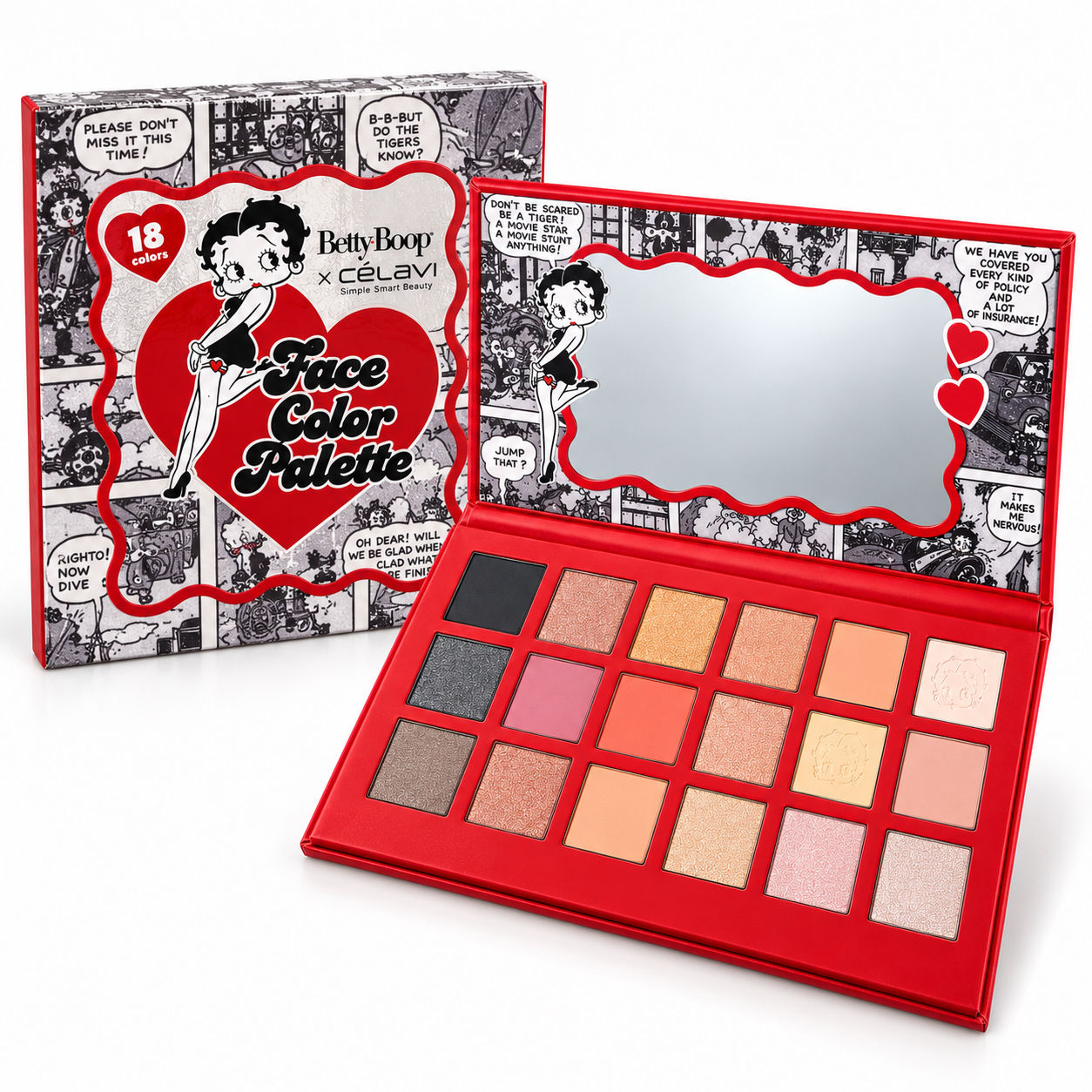 Betty Boop x Célavi 18-Color Face Color Palette with Mirror