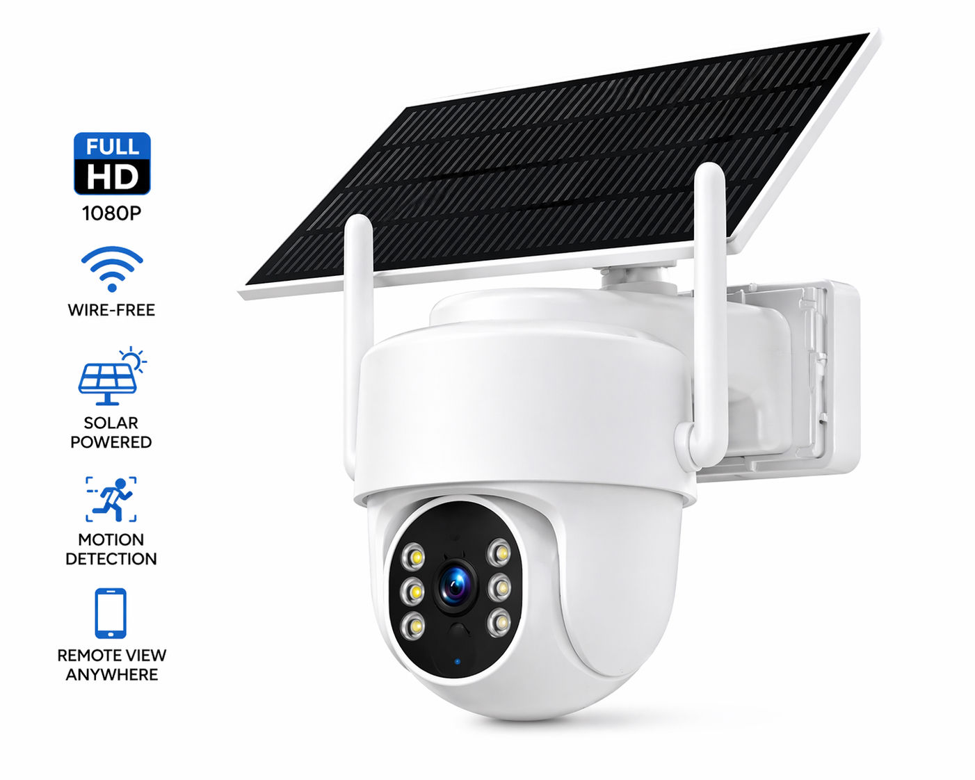 Solar Security Camera 360° – HD Outdoor Camera with Motion Detection & Mobile Ap