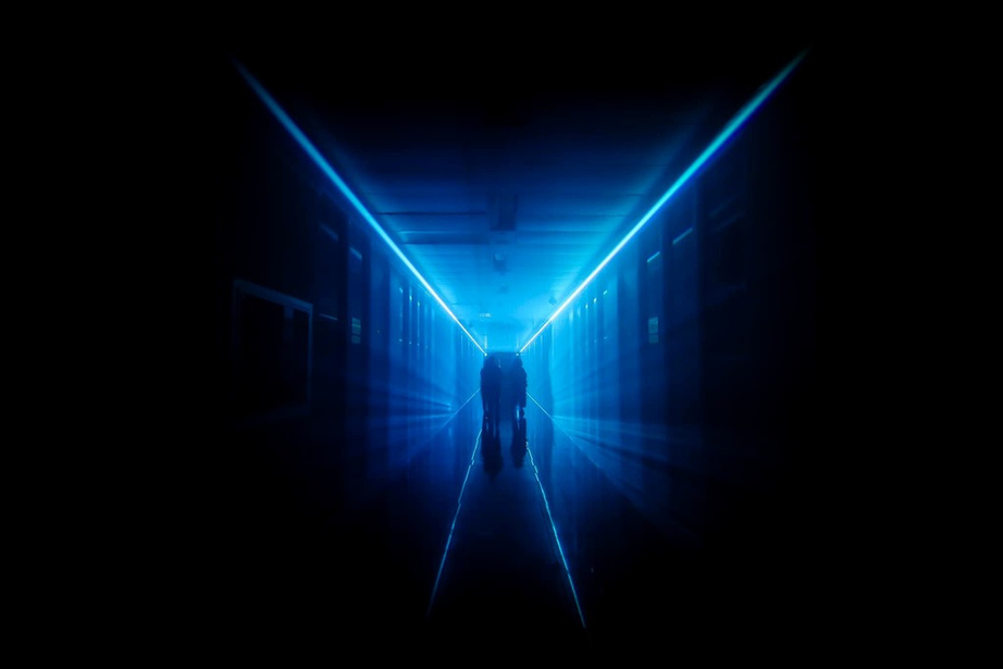 Blue laser tunnel at the Kutaisi Technology Hub launch.