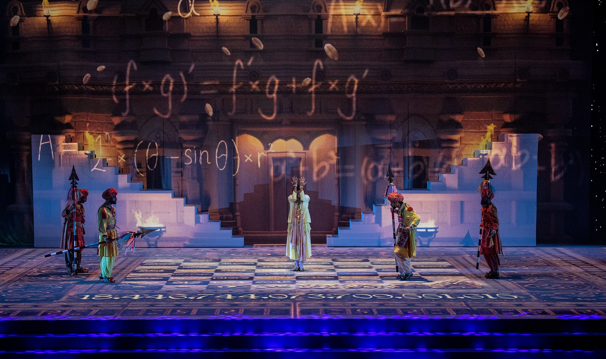 Performers on the opening ceremony stage of the 43rd Chess Olympiad.