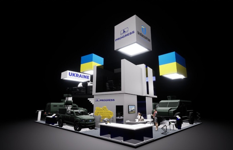 3D visualisation of the Ukroboronprom exhibition stand.