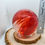 Thumbnail: Cinnabar Carved Ball Statue With Plastic Ring Ball Holder (VARIANT 02)