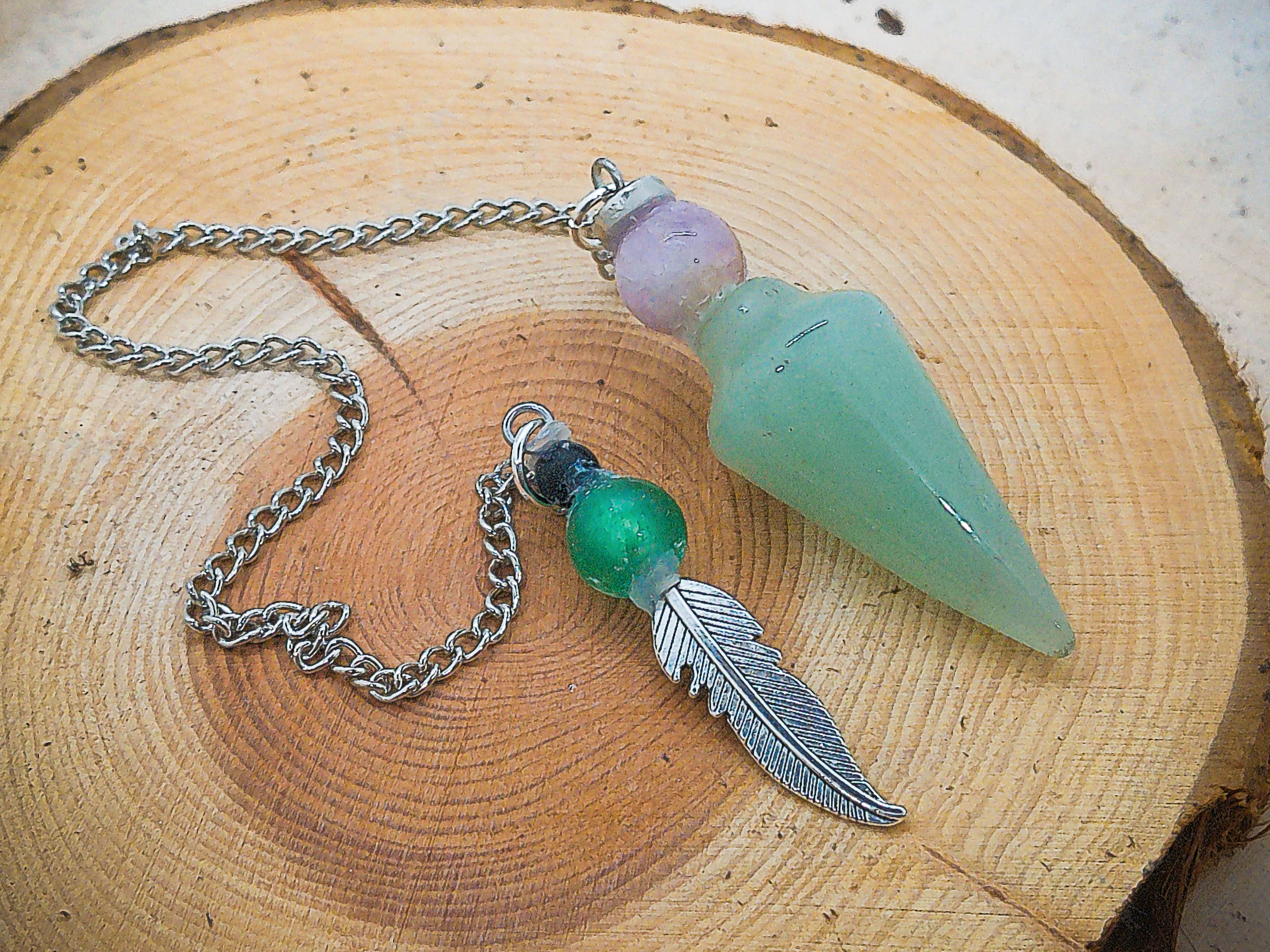 Aventurine and Kunzite Pendulum and Aventurine Bead Top