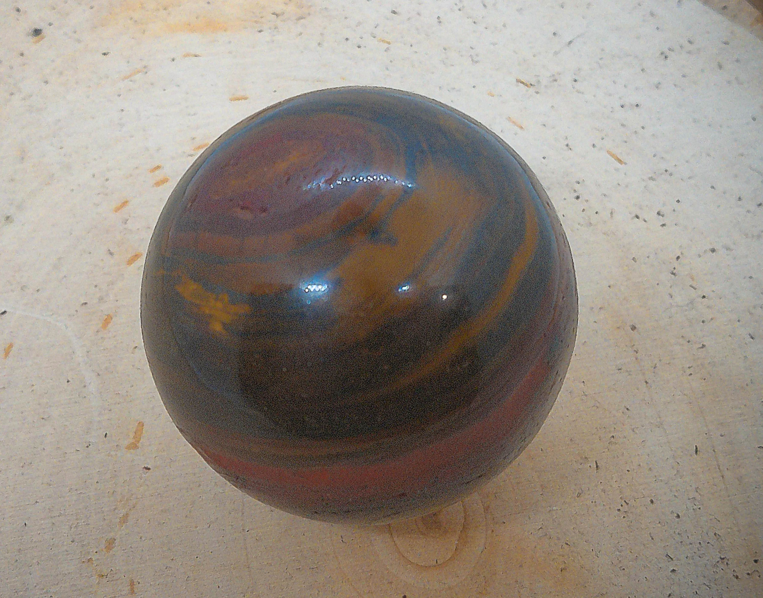 Petrified Wood Small Sphere with Hematite Holder