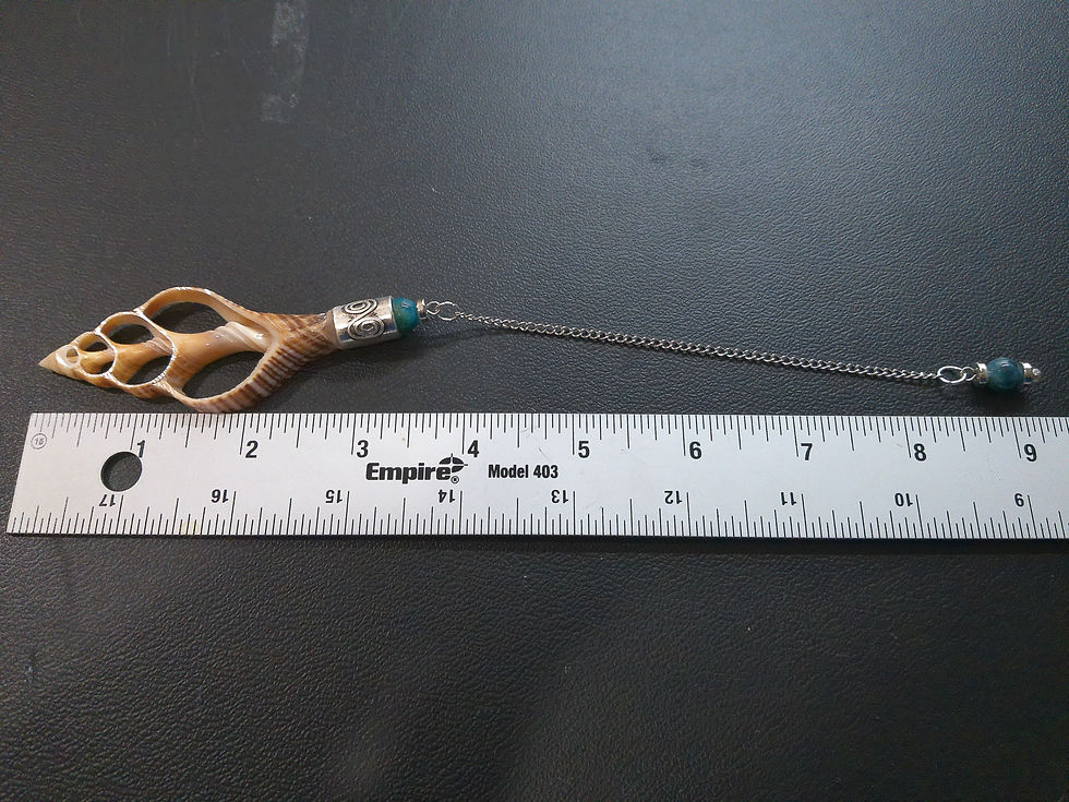 Thumbnail: Sliced Brown Sea Shell Pendulum with Apatite Beads