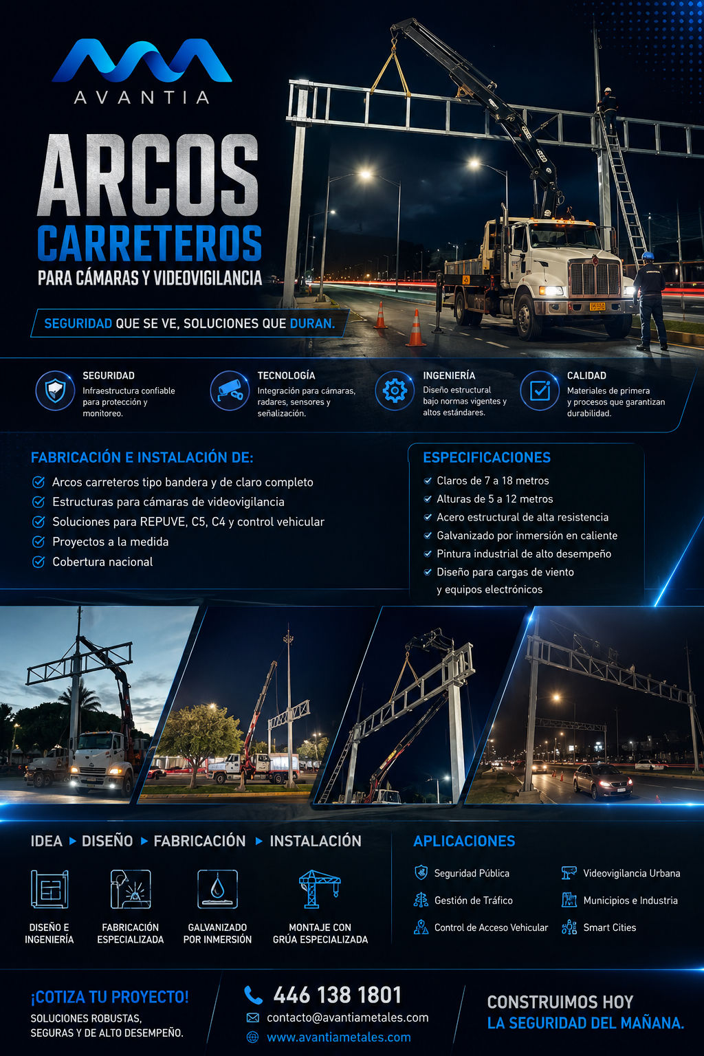 ARCOS CARRETEROS Y ESTRUCTURAS PARA VIDEOVIGILANCIA